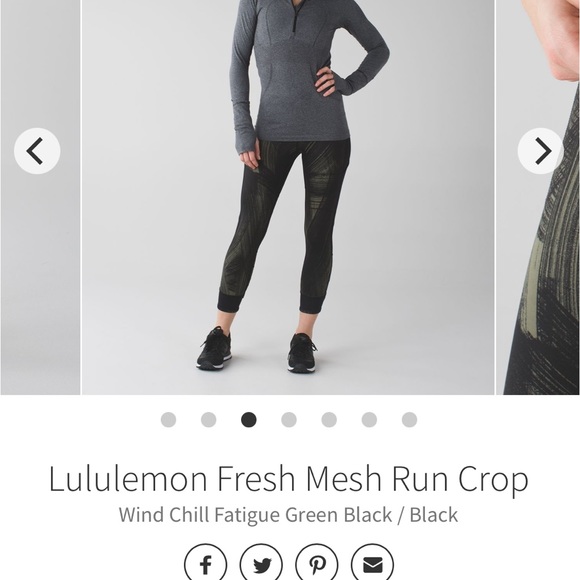 Lululemon Fresh Mesh Run Crop Sz 4 - Picture 8 of 16